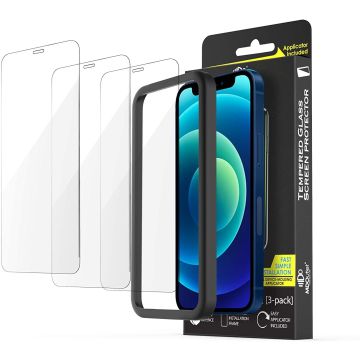 Screenprotector iPhone 12 Mini Screenprotector Met Montage Kit Frame - iPhone 12 Mini Screenprotector Eenvoudige Installatie - 3 Pack Premium Tempered Glas 2.5D 9H
